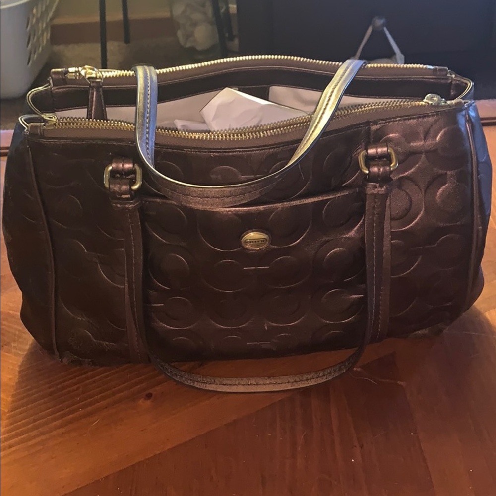 Brown Coach shoulder bag